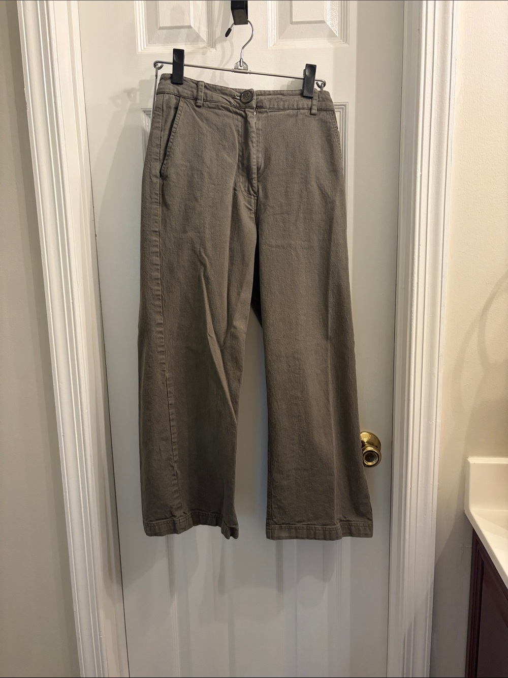 Able Cropped Wide-Leg Pants in Olive